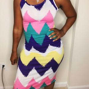 Multicolored midi dress